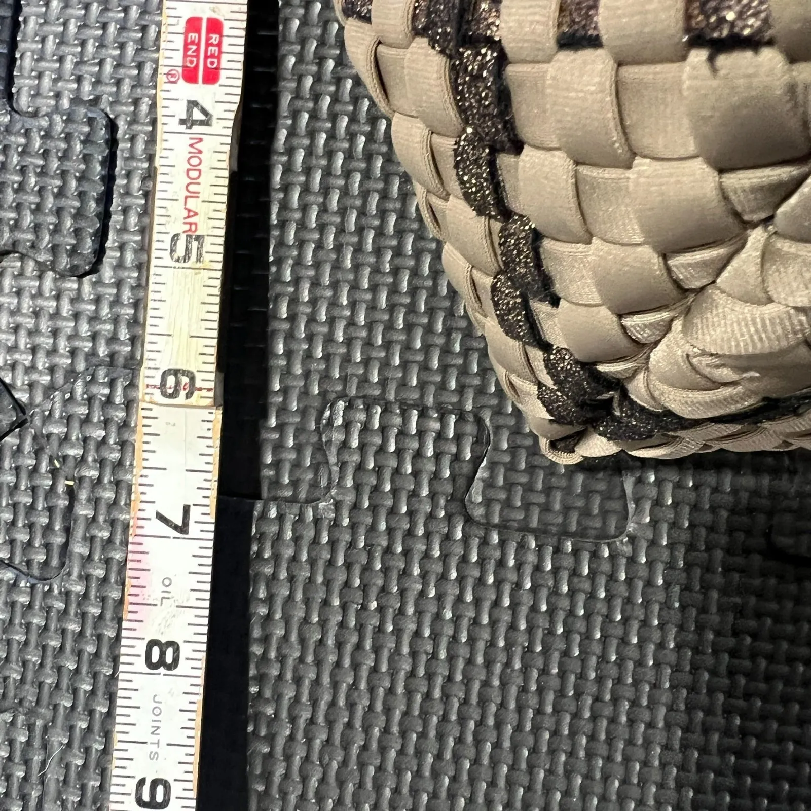 Naghedi St Barths Woven Neoprene Cosmetic Pouch Set of 2 Tan Travel Makeup Bag - Image 16