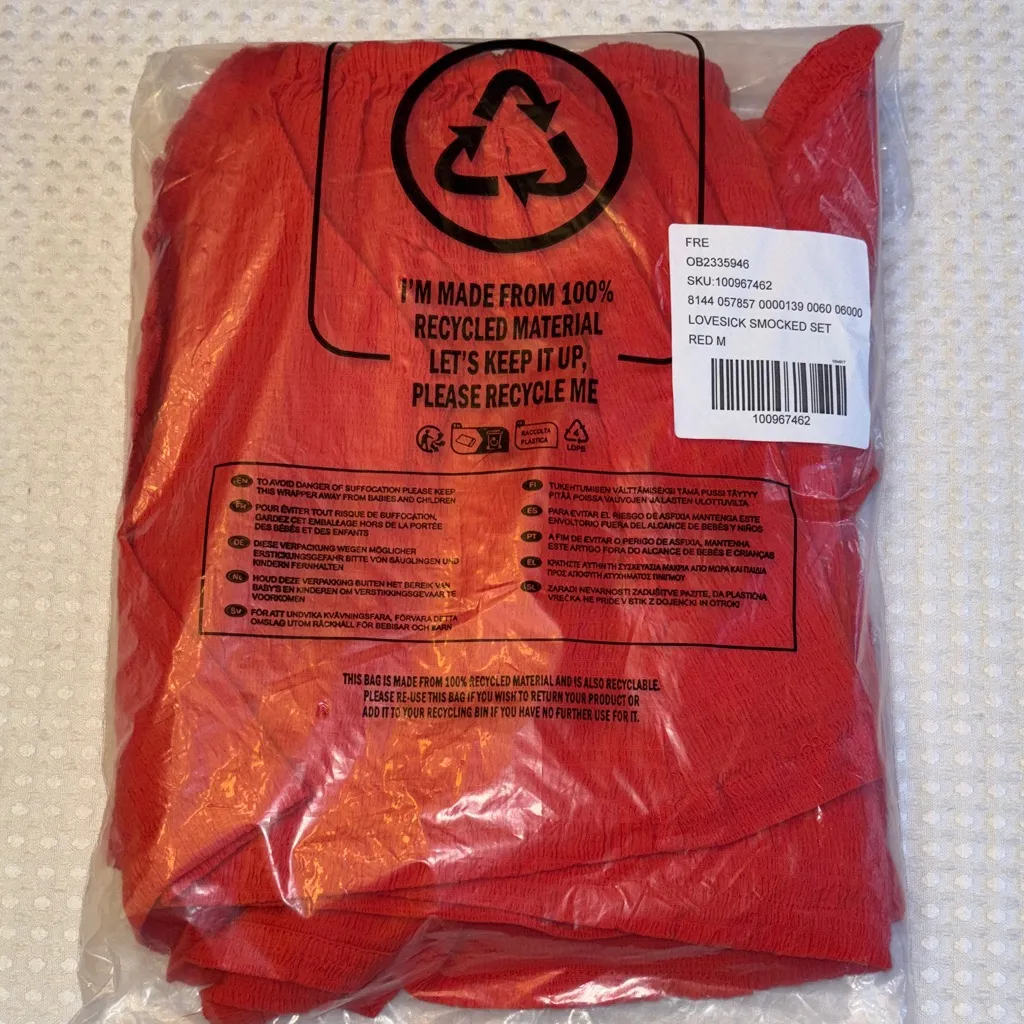 NEW Set! Free People FREE-EST Lovesick M Smocked Shorts Top Vibrant Coral Red - Image 10