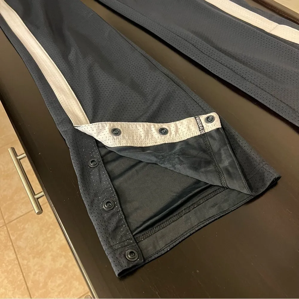 Nike straight leg pants, split hem w snaps, perforated, fully lined, navy blue S - Image 8