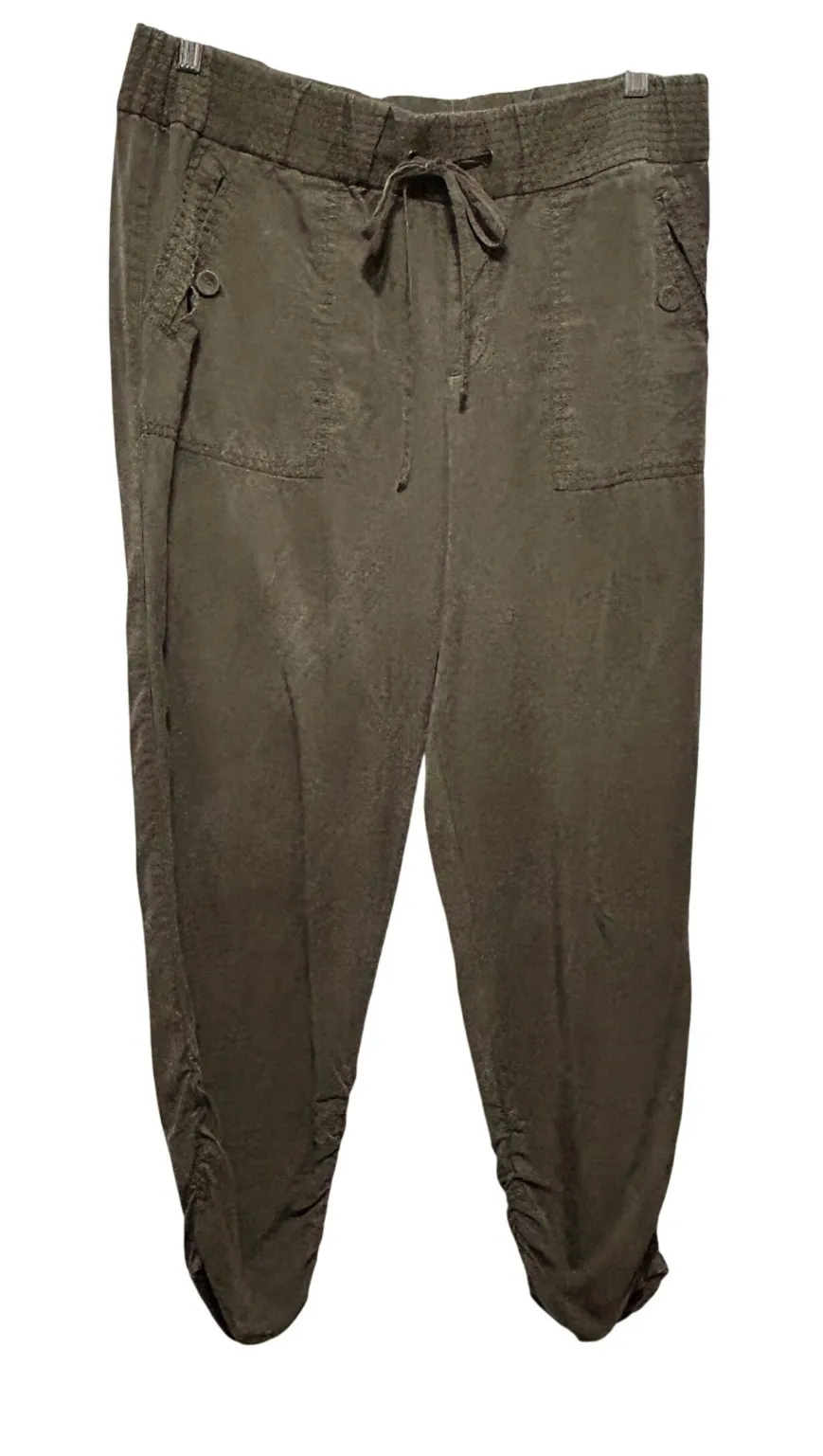 Hei Hei Women Tappered Jogger Pants 12 Olive Drawstring Utility Earthy Gorpcore Green - Image 1