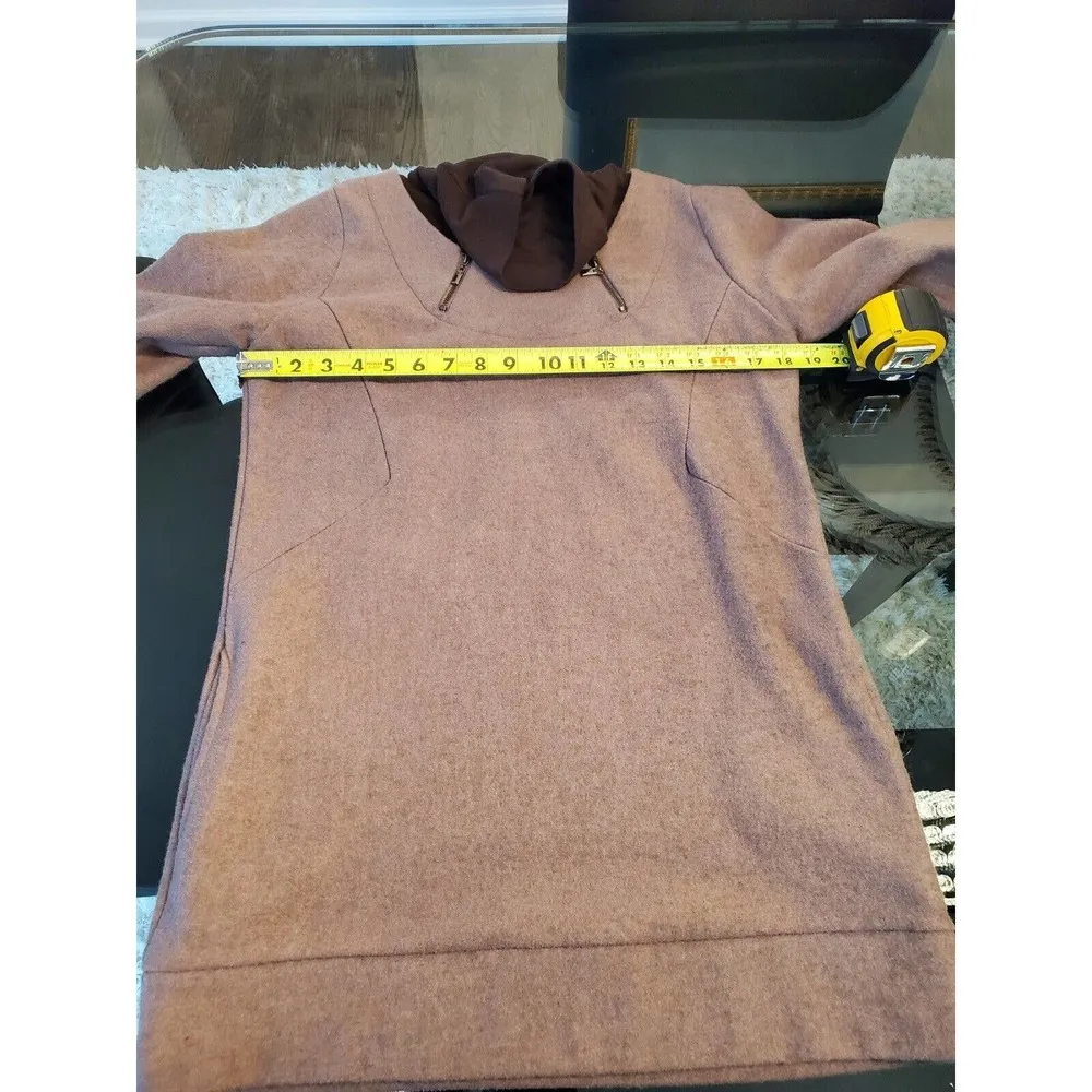 Brown Women's Cowl Neck Long Sleeve Pullover Casual Knit Sweater Size Medium - Image 9