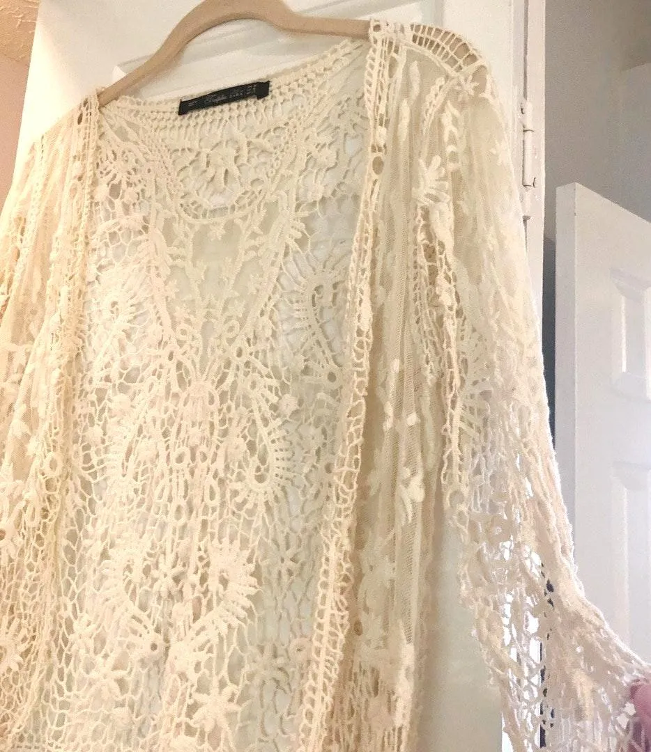 embroidered lace sheer cardigan - Image 4