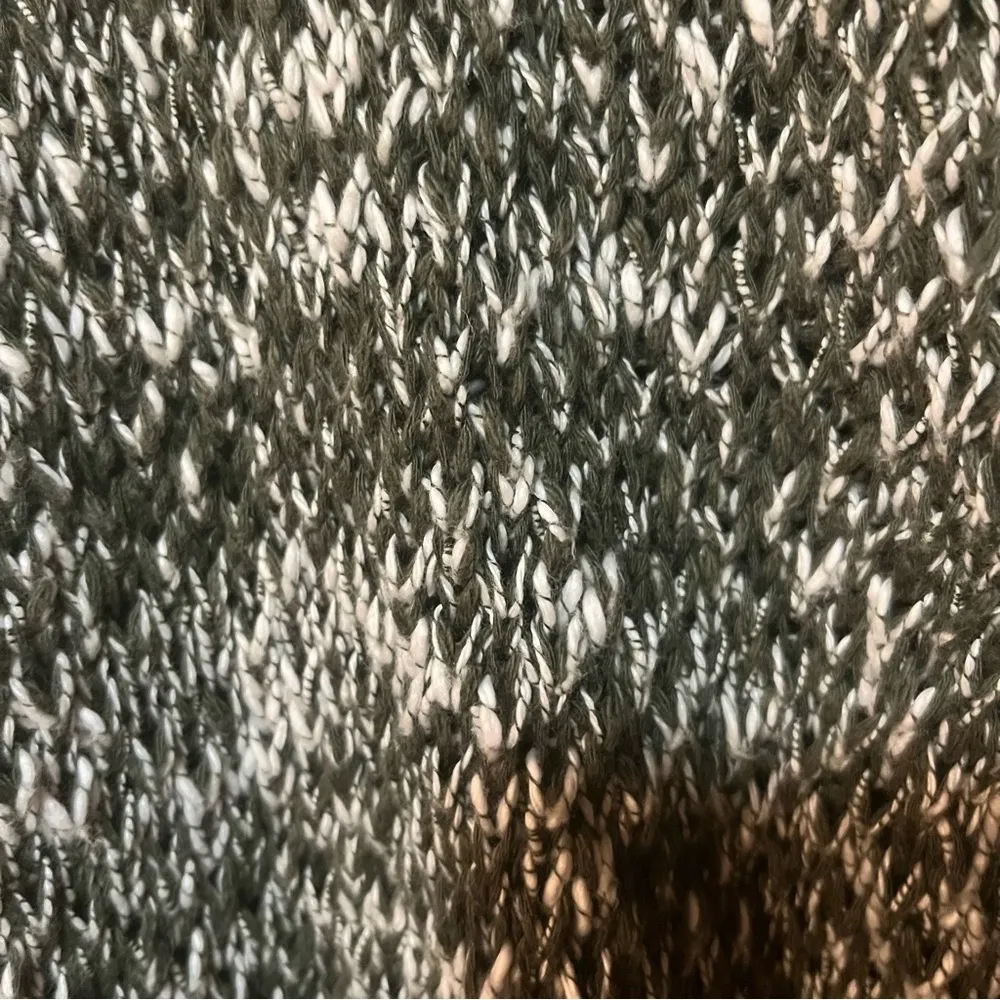 Abercrombie & Fitch Green and white open front Knit Cardigan- Large - Image 5