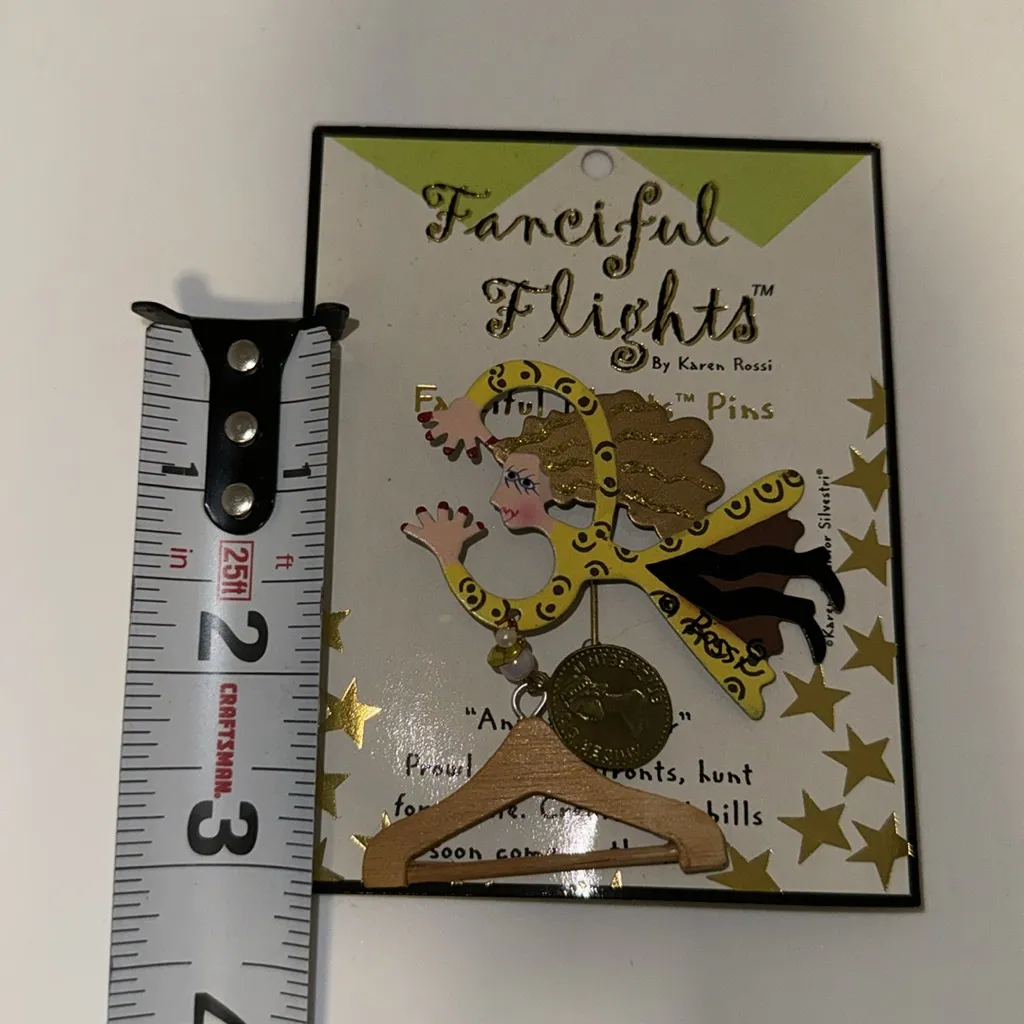 Karen Rossi Fanciful Flights Animal Shopper Signed Lapel Hat Stick Pin - Image 6