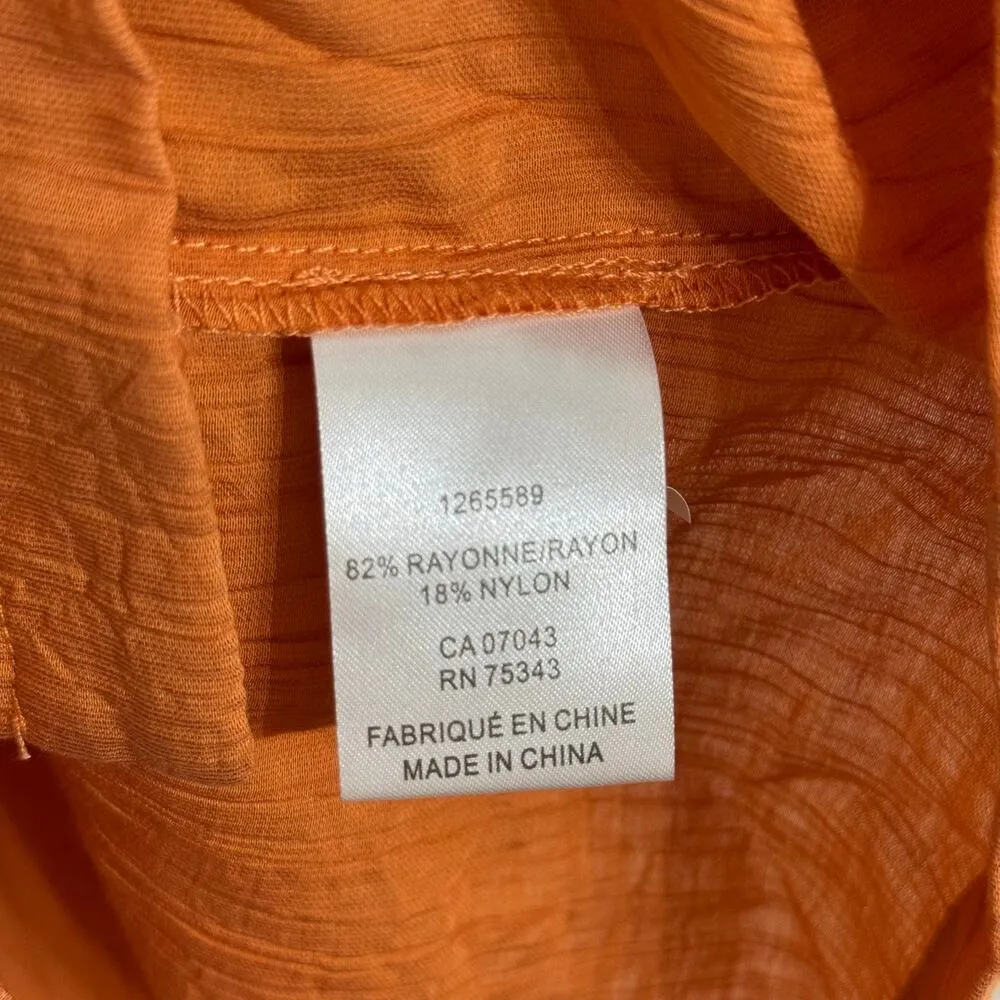 Rachel Zoe Orange Boxy Fit Button Down Shirt Size Small - Image 5