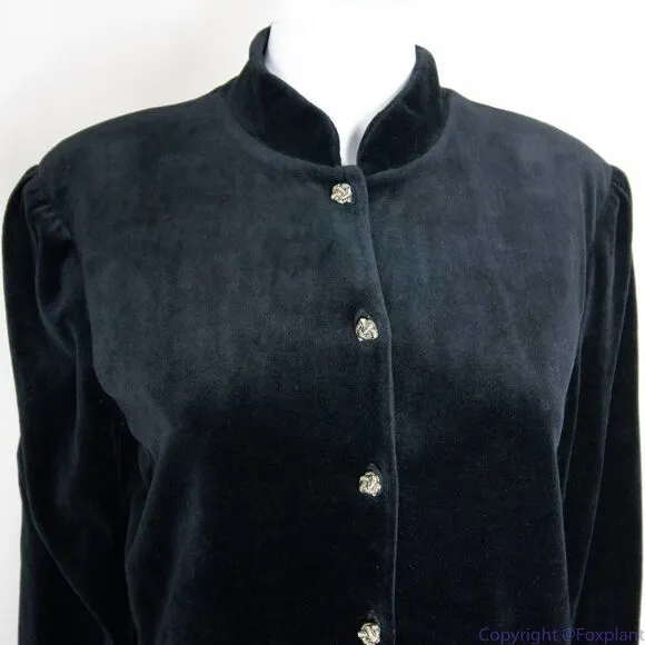 Vintage Liz Sport women's‎ black velvet blazer, size M Size M - Image 5