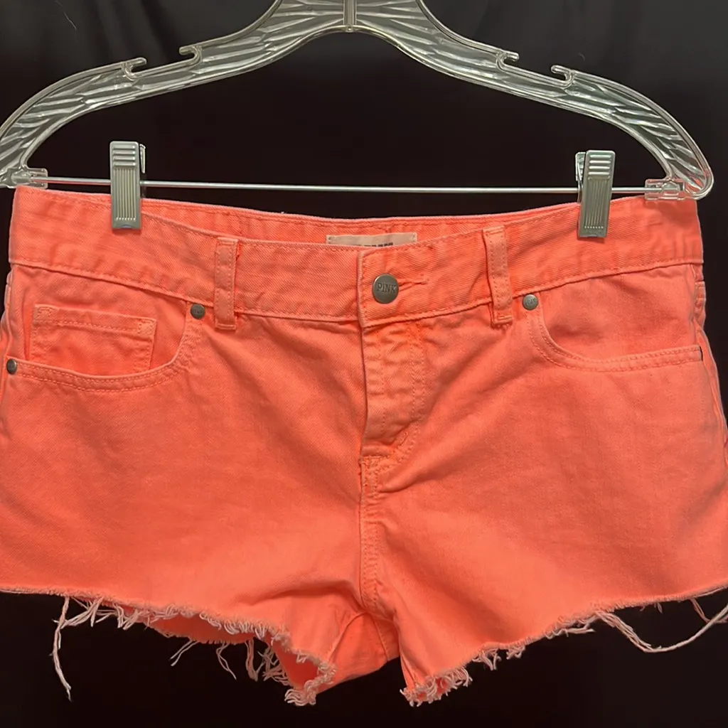PINK Victoria’s Secret- neon orange jean shorts - Image 2