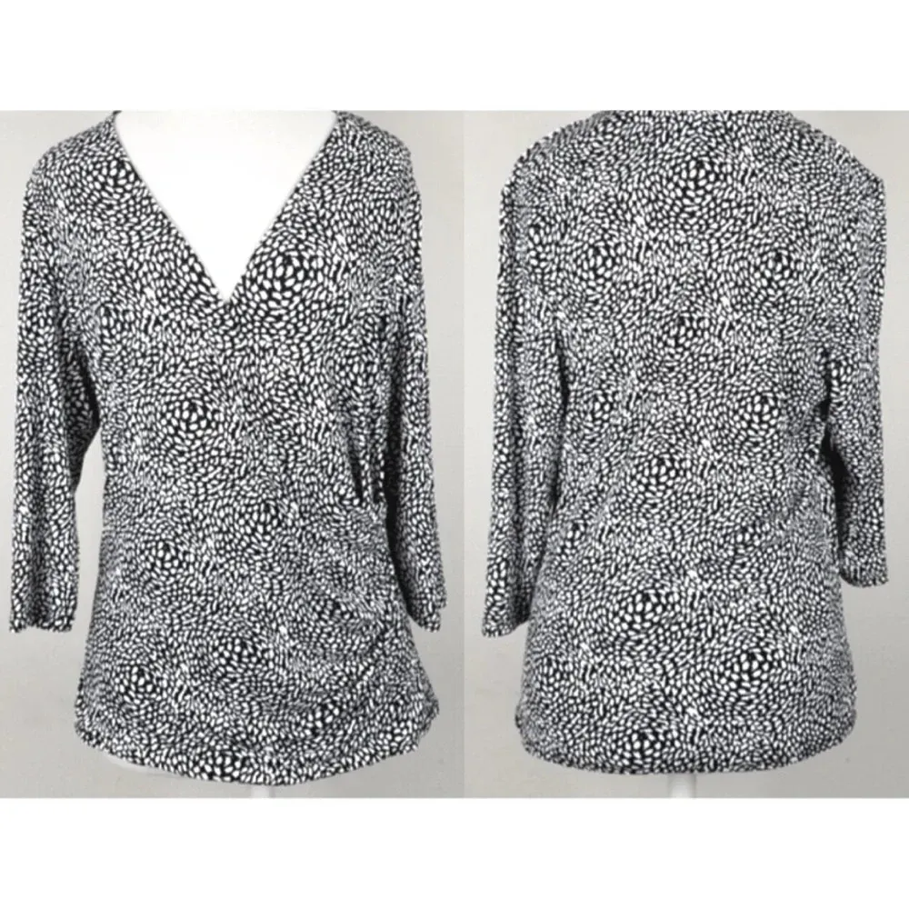 Leota Rouched Wrap Top in Swirling Leo XXL Plus 2X NWT New - Image 3