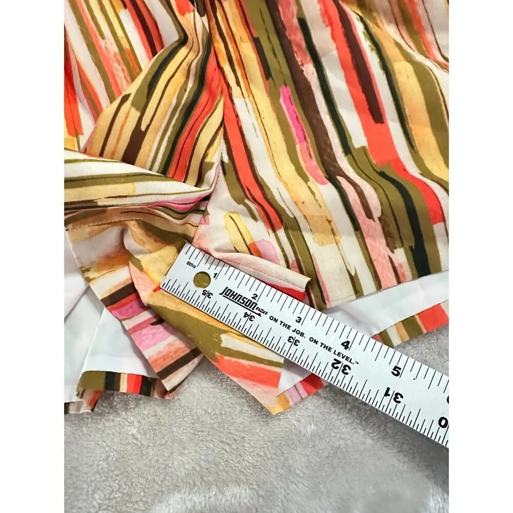 Slate & Willow Romper Women's Small Multicolor Abstract Striped Tie Back RTR - Image 9