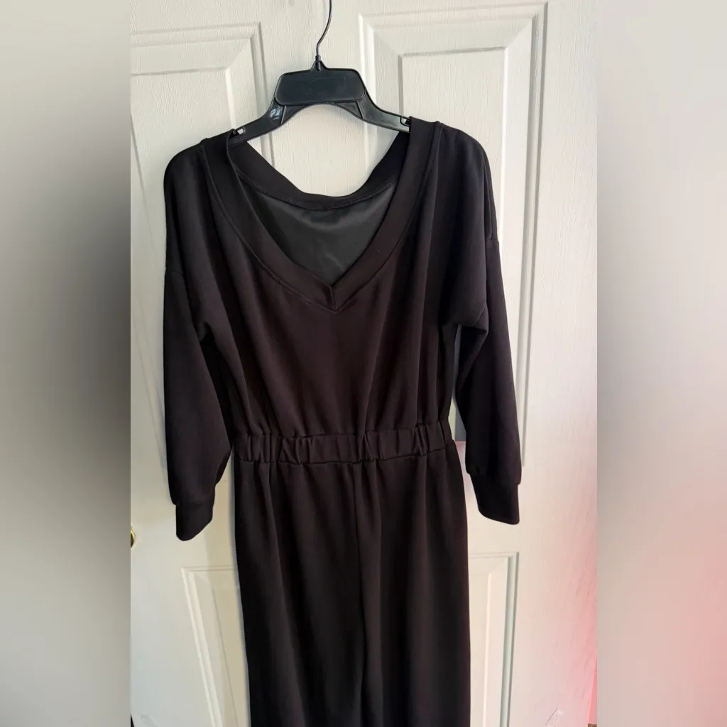 CHICME Size M – Black Open-Back Jumpsuit Women’s, Soft Stretch Minimalist Style - Image 6