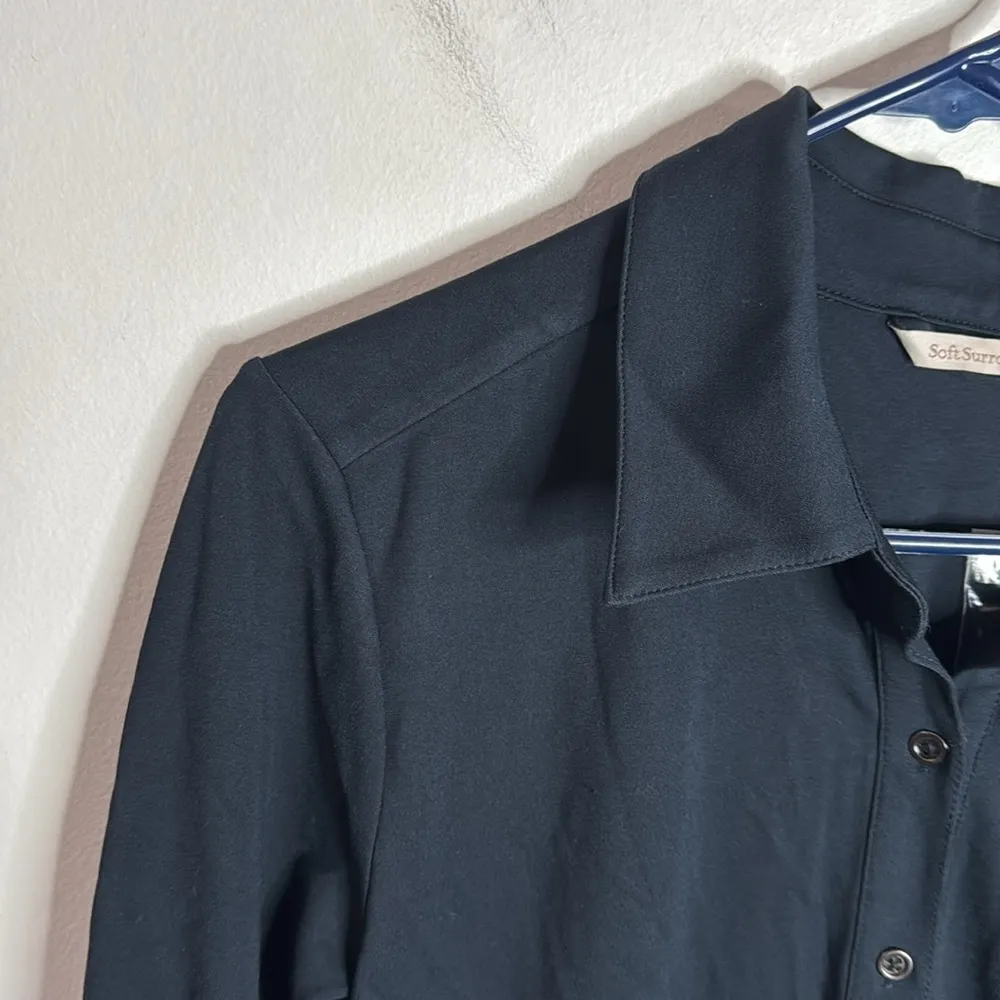 Soft Surroundings  Black Button Down Weekend Wide leg Jumpsuit Size M - Image 5