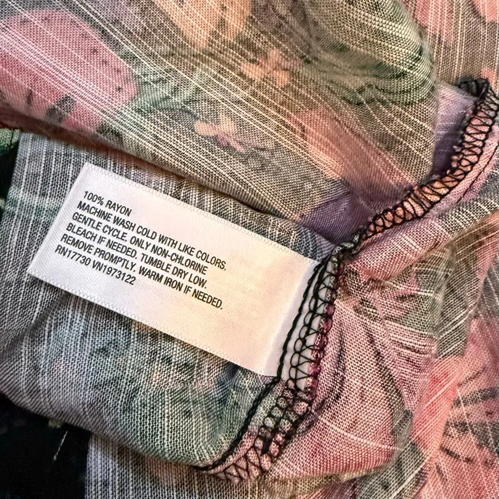 Ava & Viv Womens 2X Plus Size Black Pink Floral Spaghetti Strap Tank Top Coconut - Image 8