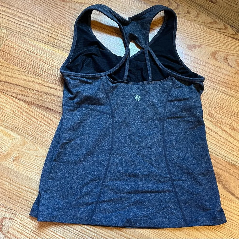 Athleta gray equator strappy back tank top size large - Image 2