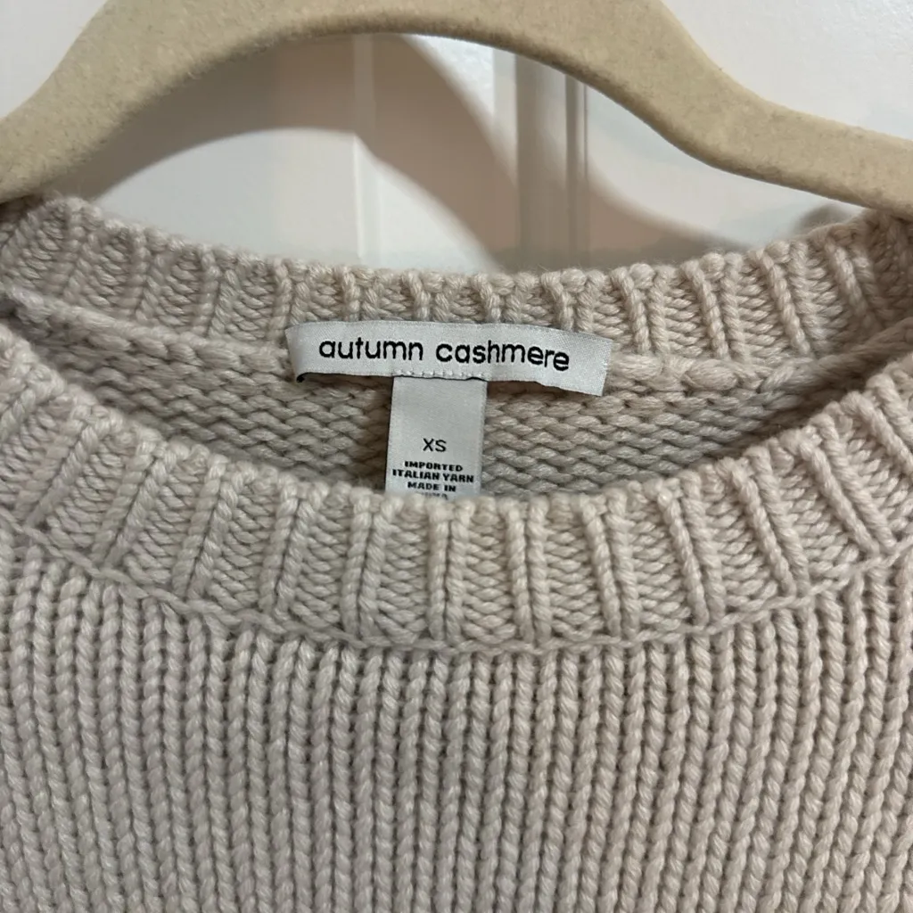 Autumn Cashmere Light Tan Crew Neck Sweater - Image 2