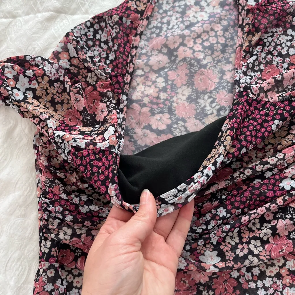 Floral shear longsleeve Bodysuit Black Size M - Image 6