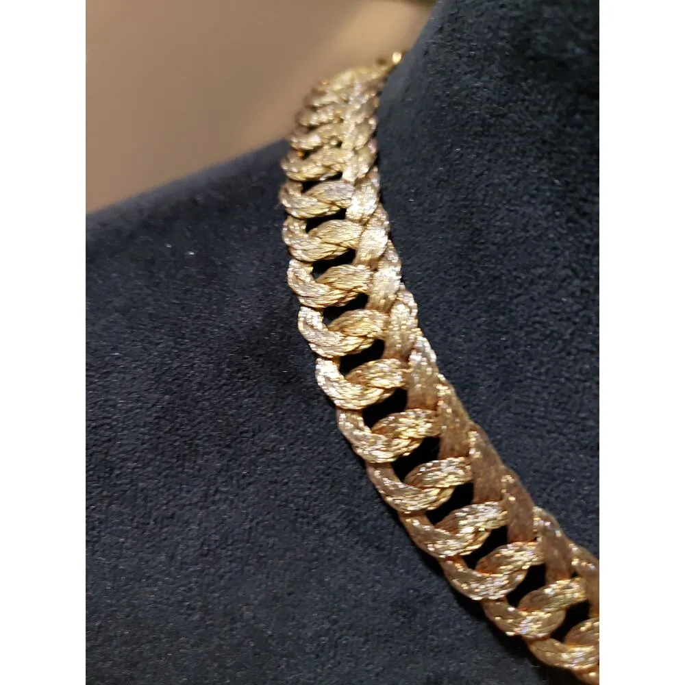 Womens Fashion Bronze Tone Braided Wire Chain Necklace Jewelry with Hook & Eye Brown - Image 5