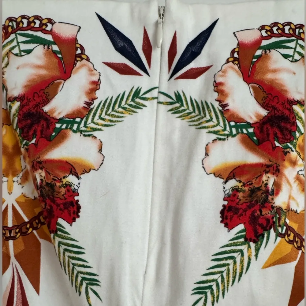 NWT Monroe And Main Women's Floral Skirt Straight Midi Skirt Size 6 White - Image 7