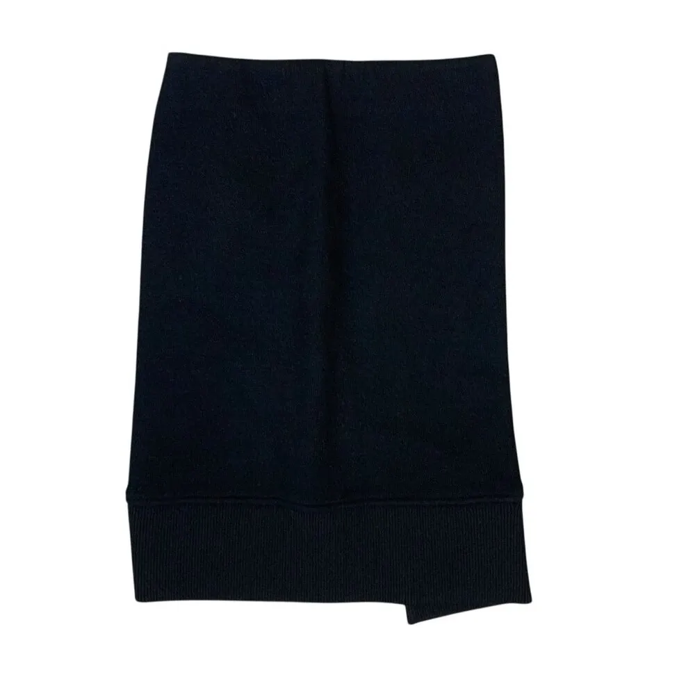 & Other Stories Black Knit Pencil Skirt Slit Hem Minimalist Office Chic 2 - Image 3