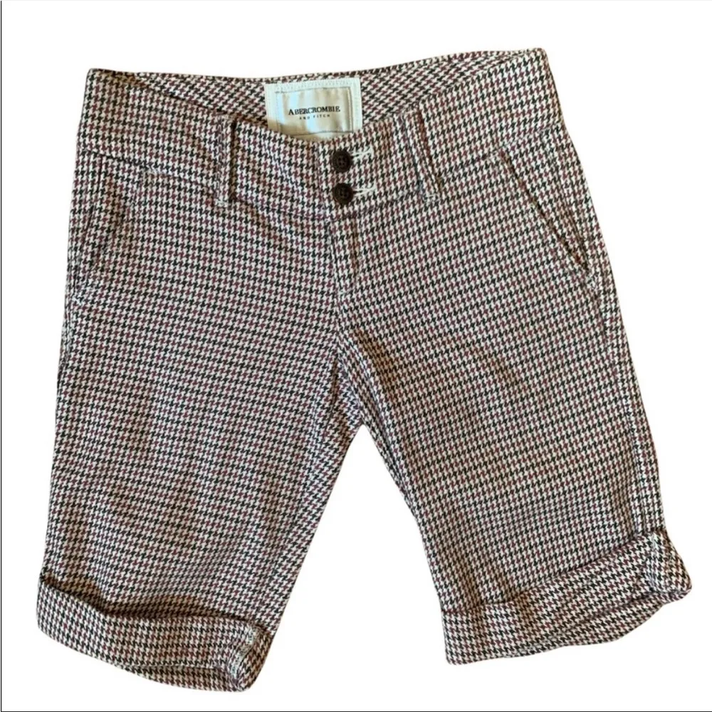 Abercrombie and Fitch Houndstooth Bermuda Shorts Cotton Walking Womens 00 - Image 8