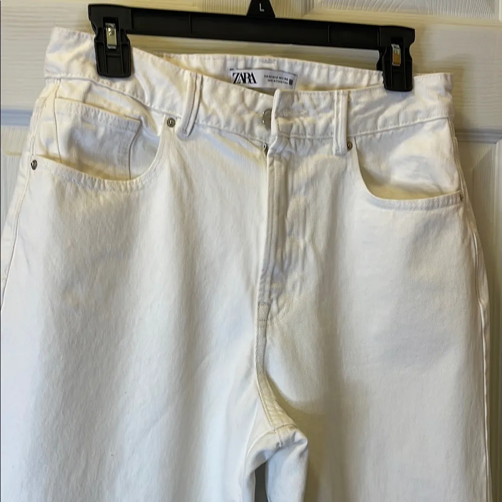 Zara Cream Straight Leg Jeans - Image 3