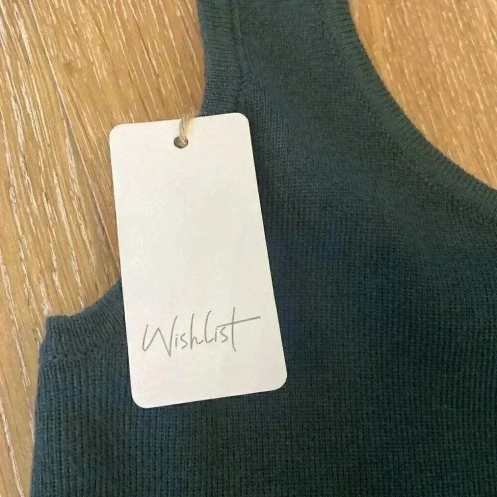 NWT Wishlist‎ Womens Green Scoop Neck Sleeveless Midi Bodycon Tank Dress Sz S - Image 3