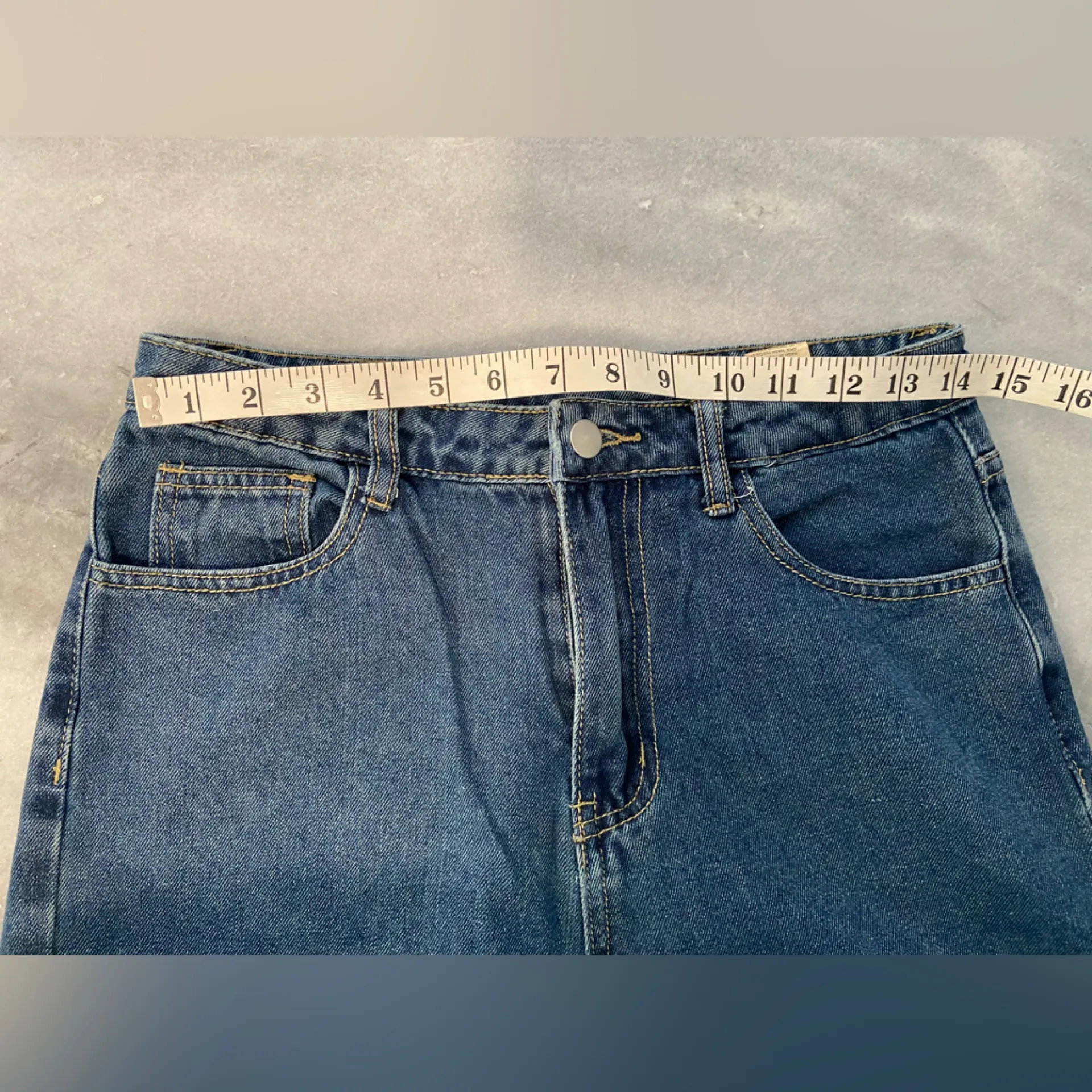 Dazy Size 8 High Waist Wide Leg Zip Up Cotton Blend Medium Wash Denim Jeans Blue - Image 8