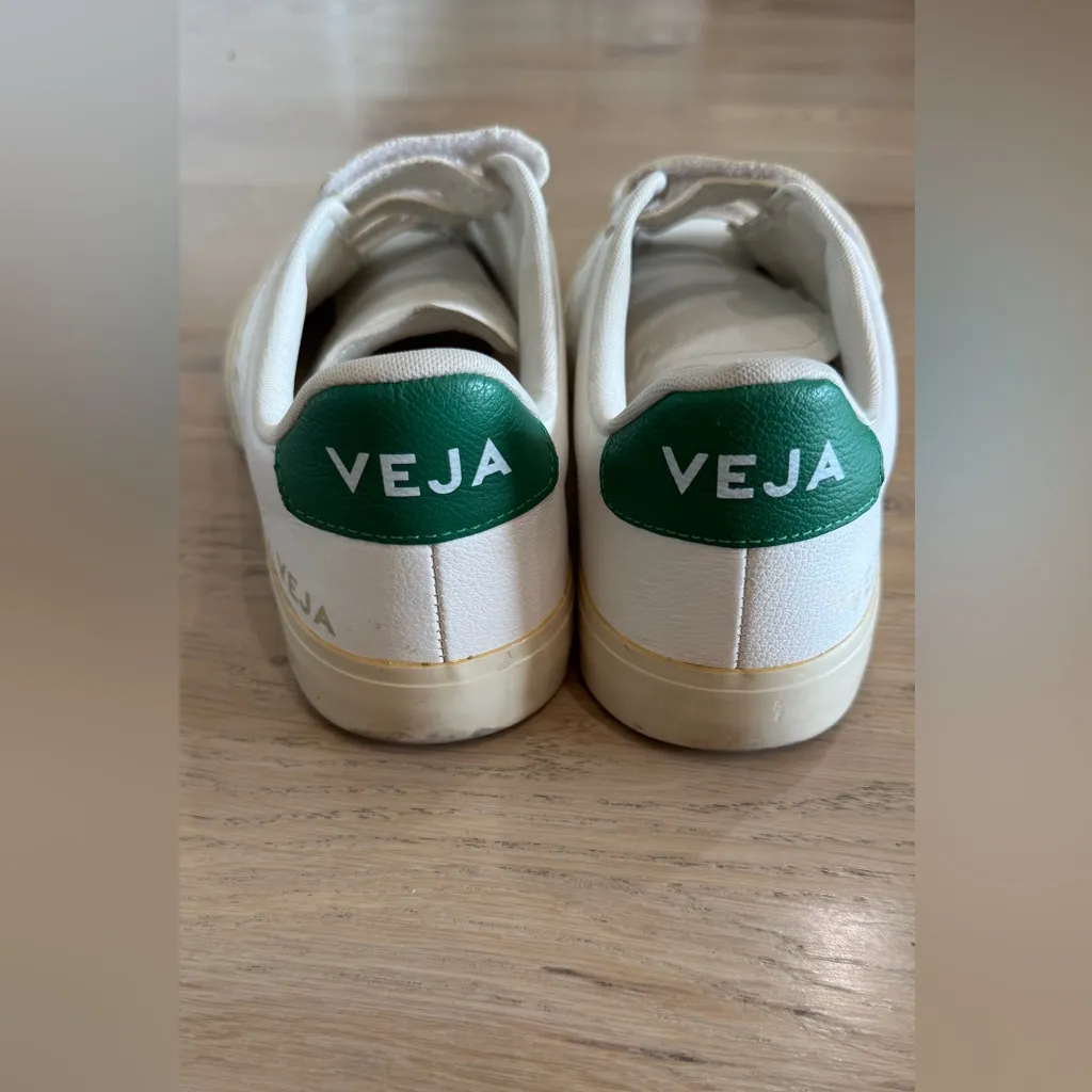Veja Recife Chromefree Leather Velcro sneakers Extra-White Emeraude size 8 - Image 6
