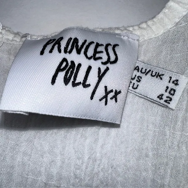 Princess Polly White Wrap Dress Ruffle Hem Short Sleeve‎ Casual Size US 10 - Image 11