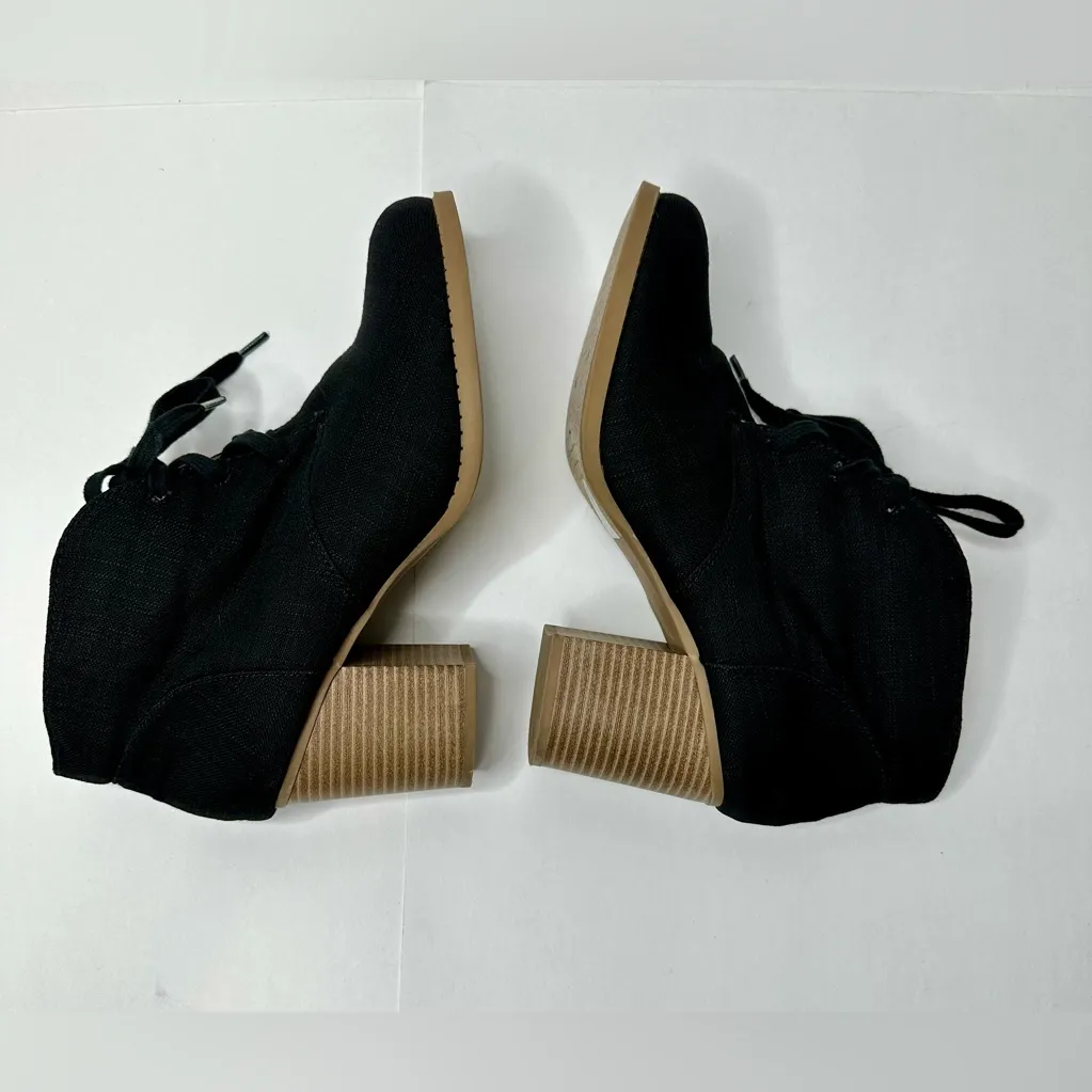 SODA Ripley‎ Black Ankle Bootie Womens Size 10 Chunky Block Stacked Heel Lace Up - Image 7