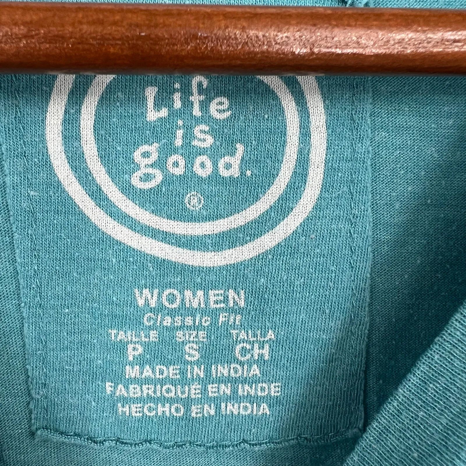 Life is Good NAMASTE Women Size Small Short Sleeve V-Neck classic fit Tee - Image 5