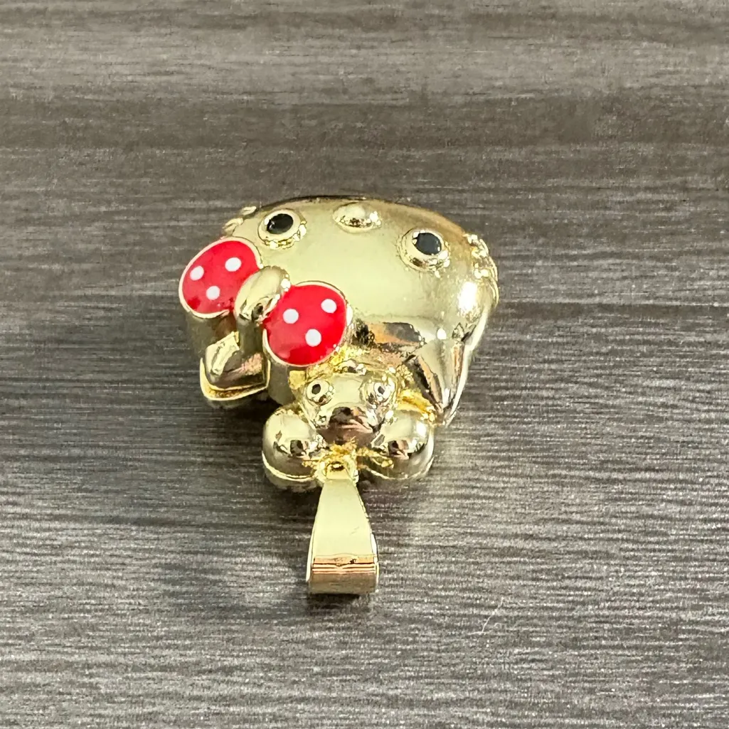 Hello Kitty Gold Tone Polkadot Pendant - Image 3