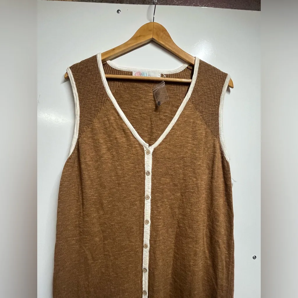 NEW Free People Beach Jan Knit Sweater Midi Dress medium boho coastal neutral - Image 4