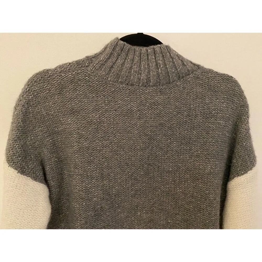 Michael Stars Grey Block Color Long Sleeve High Collar Sweater Women's Sz Small - Image 9