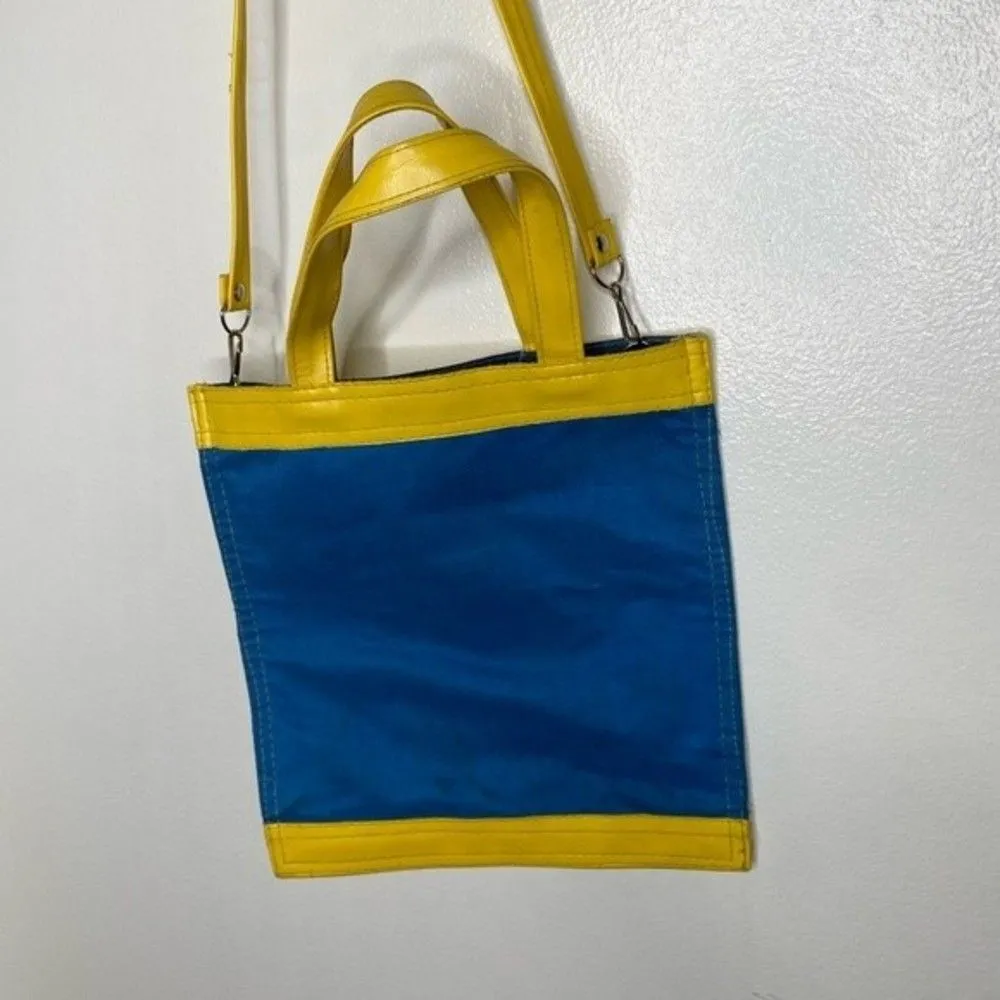 Vintage 70s 1970s snoopy boogie canvas purse bag retro vtg Yellow - Image 5