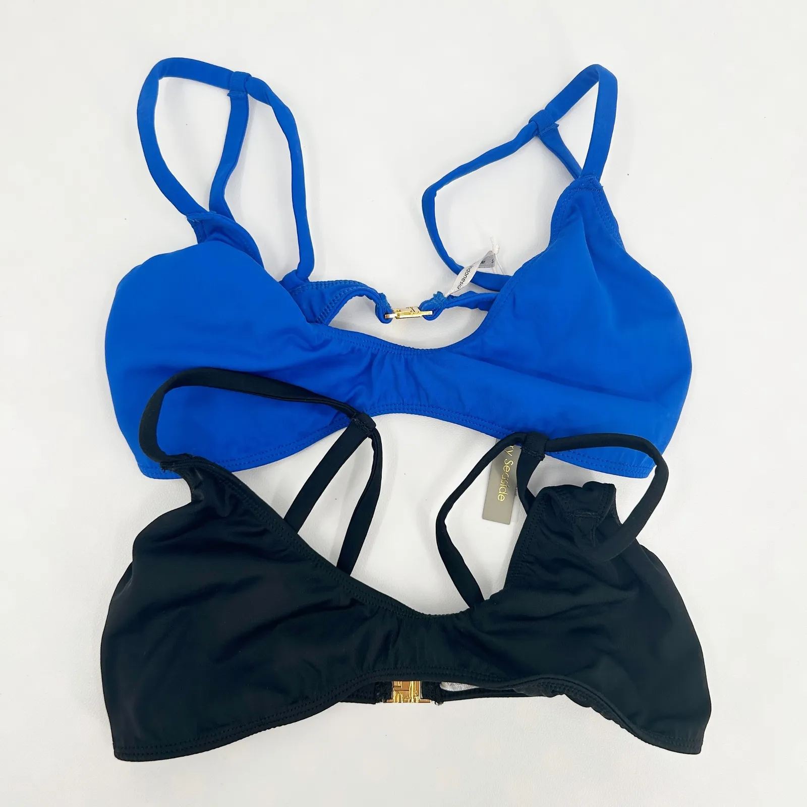 Gooseberry Womens Bundle Lot (2) So Chic Bikini Swim Tops Small Black Royal Blue - Image 1