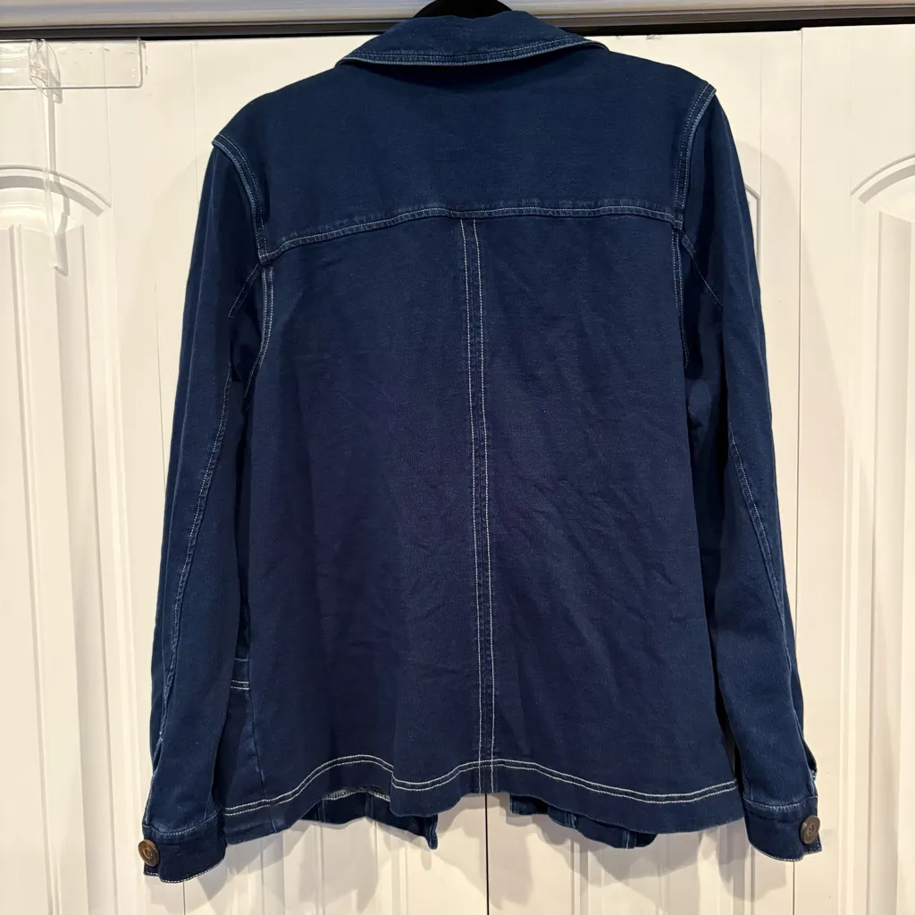 D&CO Blue Knit Denim Jacket‎ Size Large - Image 2