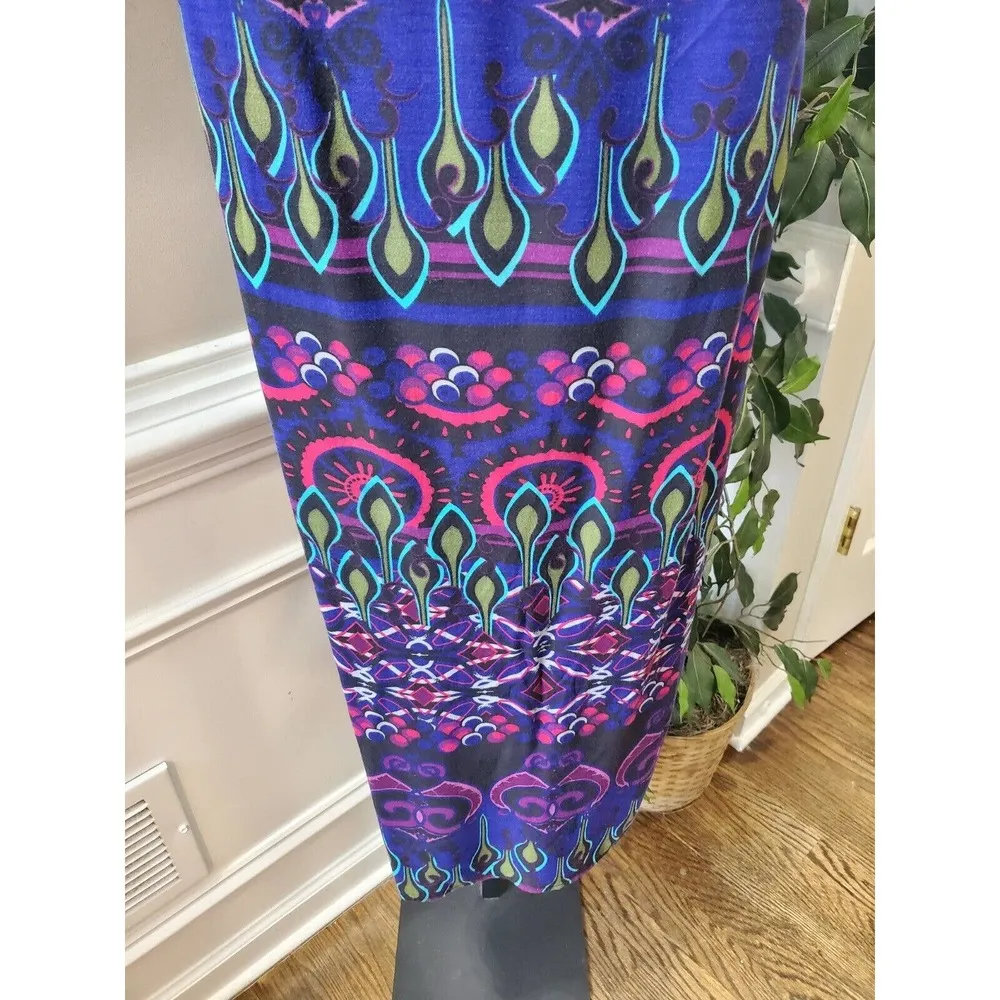 Xhilaration Women's Multicolor Rayon Halter Neck Sleeveless Long Maxi Dress XS - Image 4