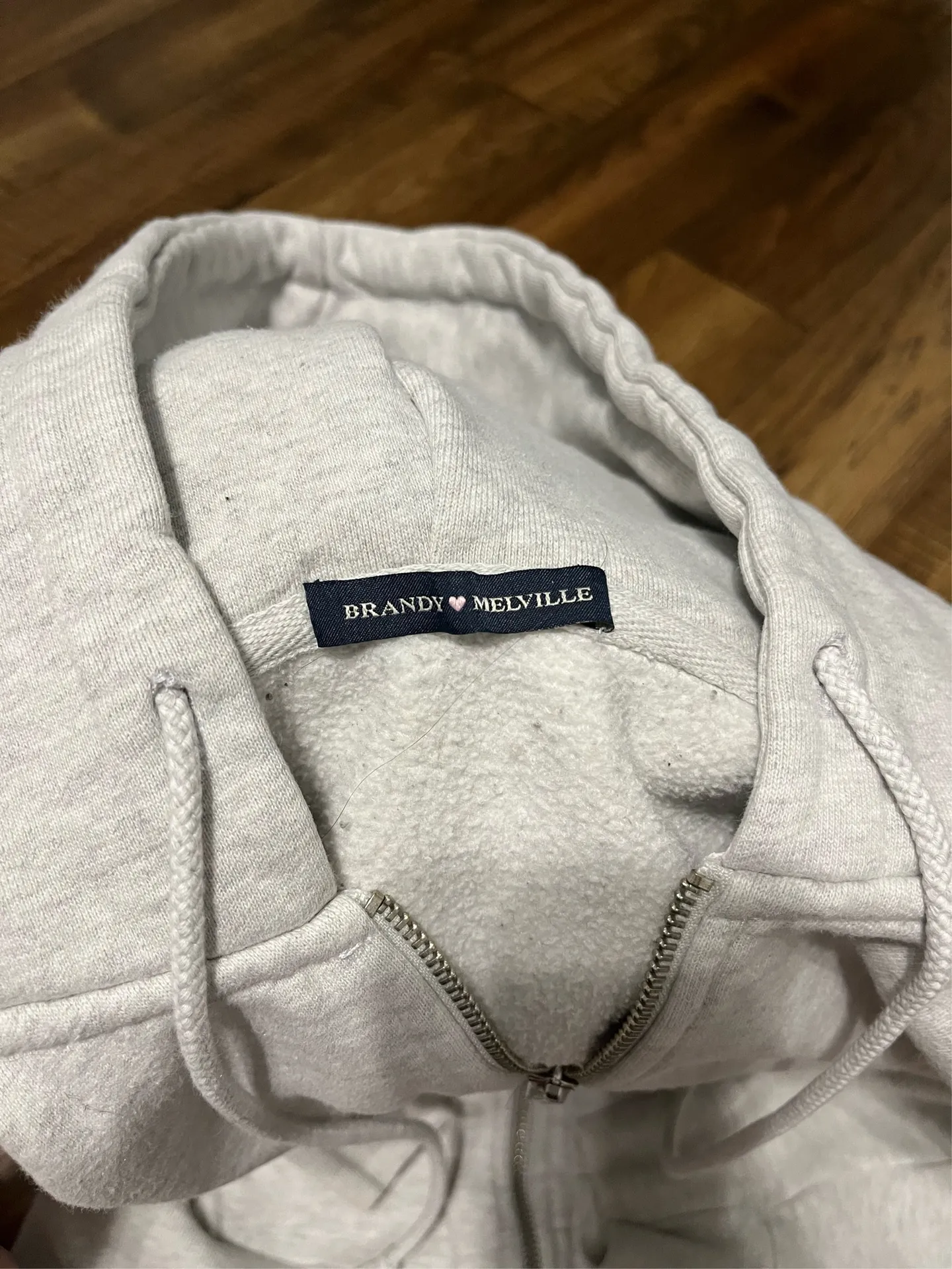 Brandy Melville Light Grey Christy Hoodie - Image 2