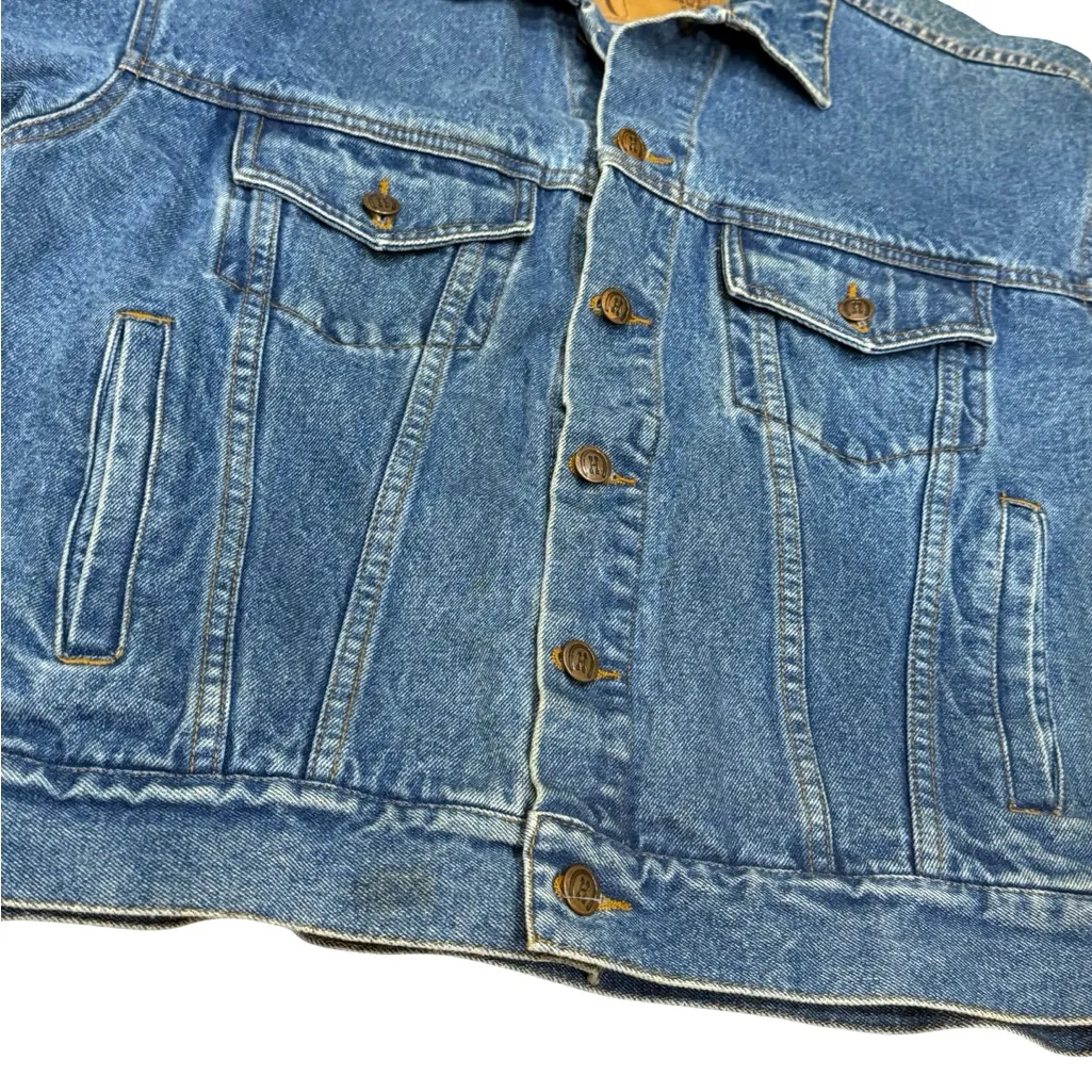 🧥🐎 Vintage Women’s Horseshoe Casino Hotel Embroidered Jean Jacket – Size M Blue Size M - Image 5