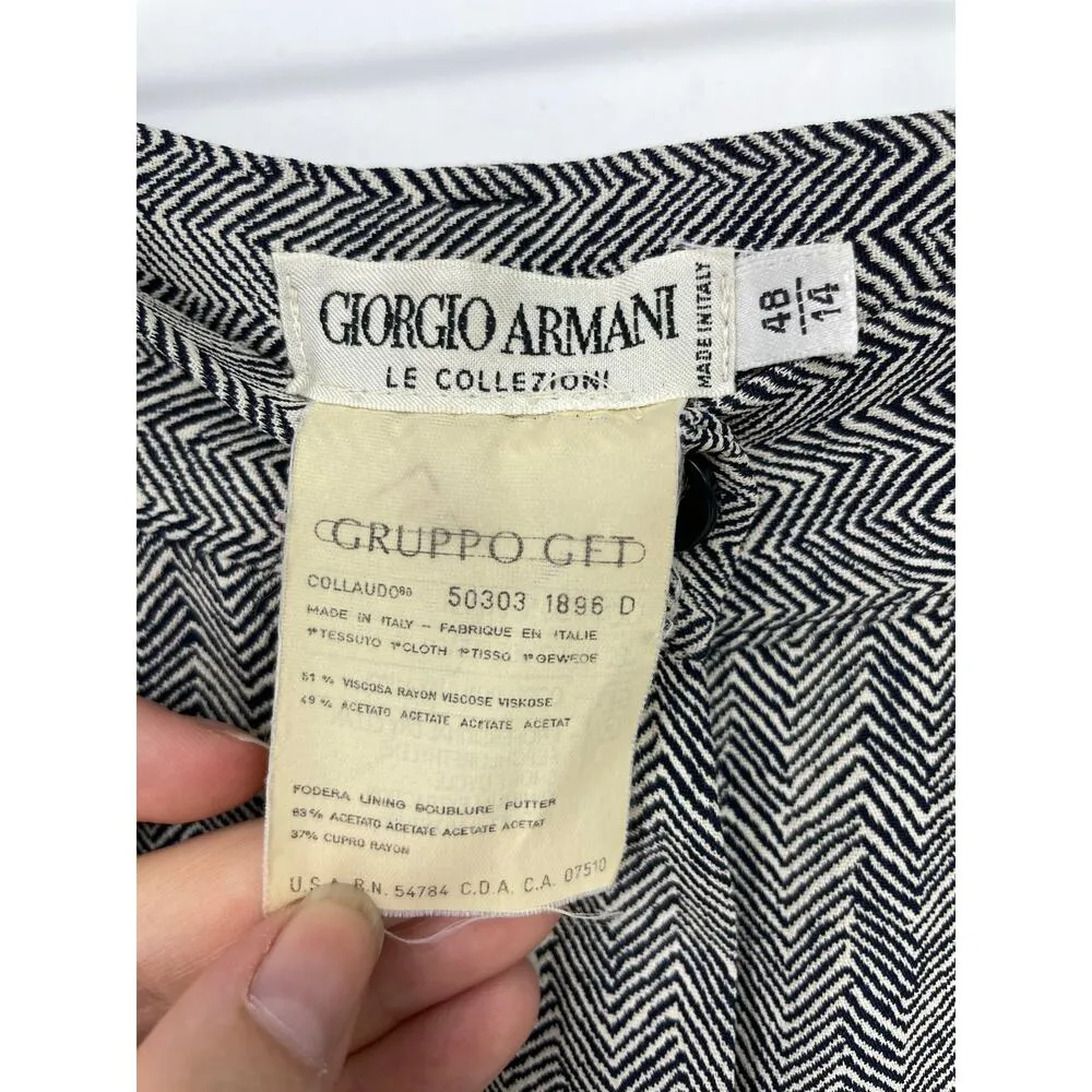 Giorgio Armani Pants Womens 14 Trousers Pleated Black White Le Collezioni - Image 4