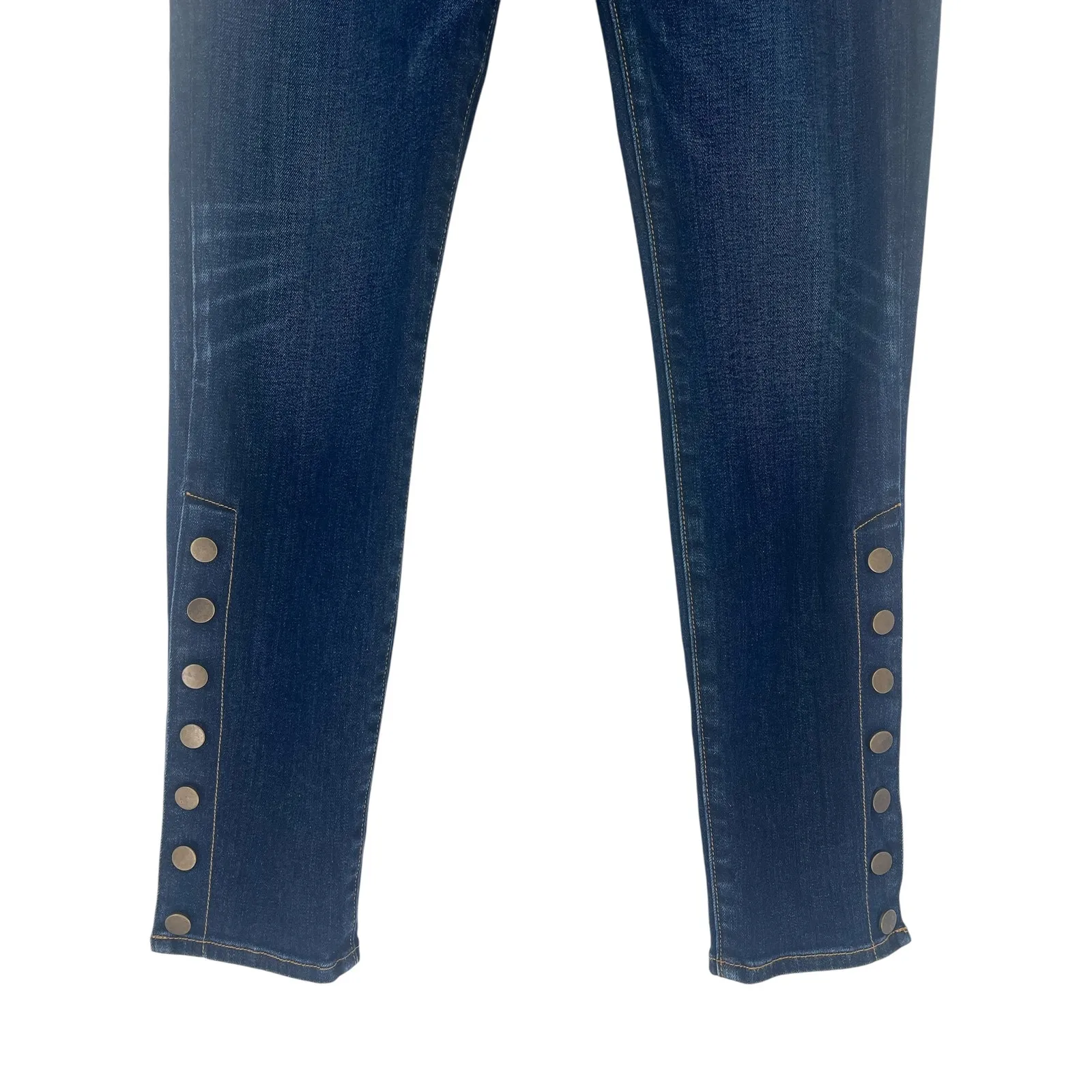 Veronica Beard Debbie Snap Detail Skinny High Rise Ankle Jeans - Image 7