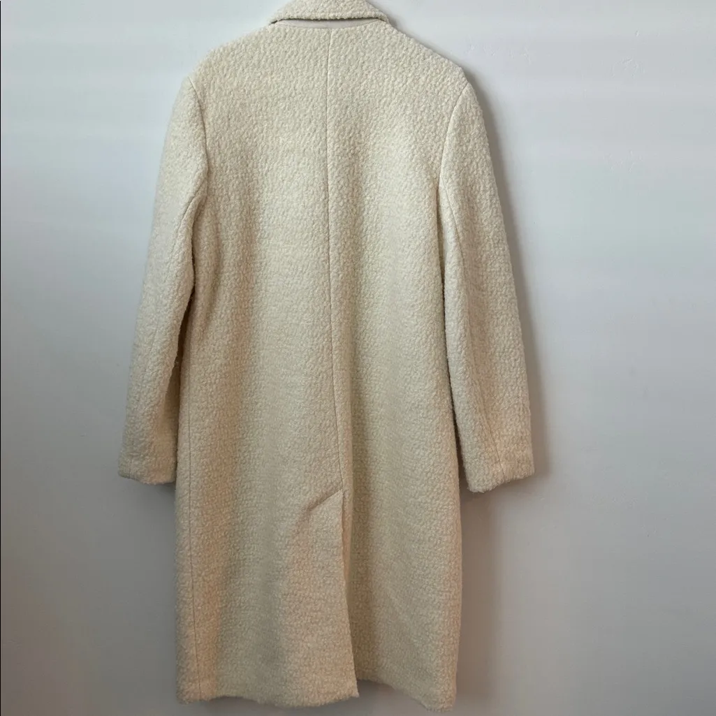 Abercrombie and Fitch A&F Wool Blend Dad Coat in Cream Size: LT - Image 9