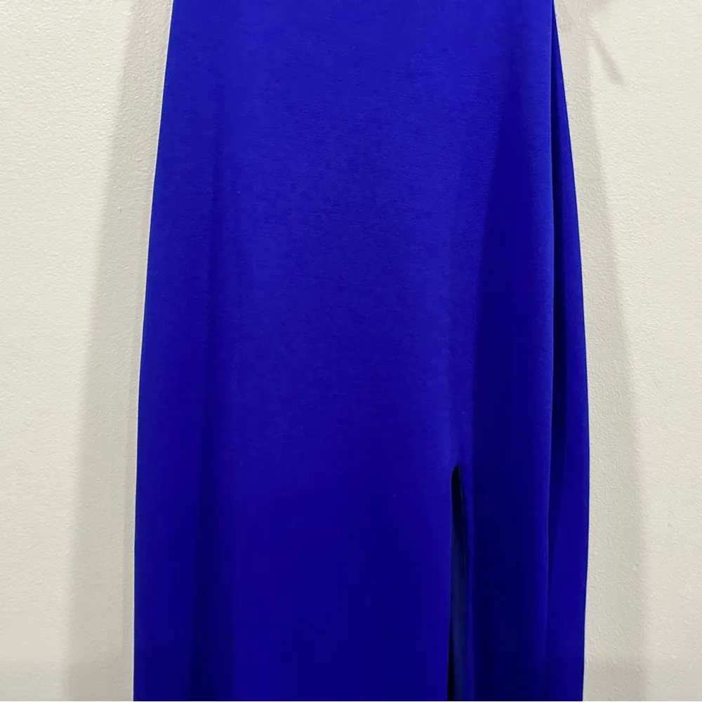 La Femme 28176 One-Shoulder Jersey Gown in Royal Blue 2 NWOT - Image 4