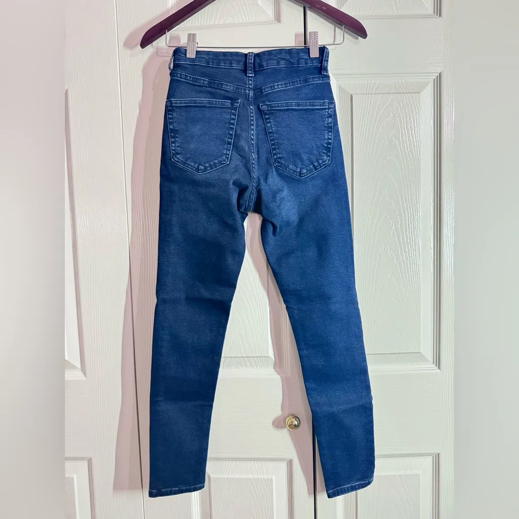 Topshop Jamie High Rise Skinny Jean In Blue Black - Size: 25 - Image 4