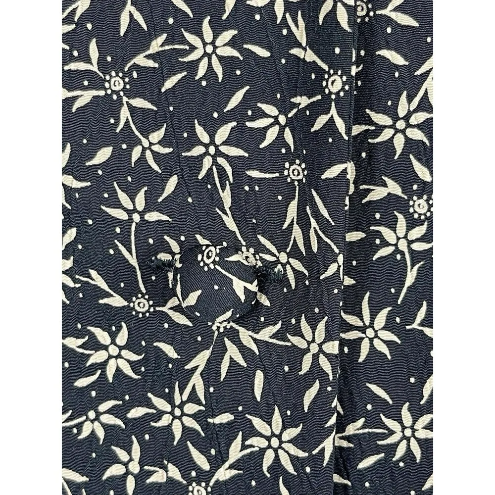 VTG 90s Chaus Black Ditsy Floral With Matching Buttons Shacket Top Jacket 16W - Image 6