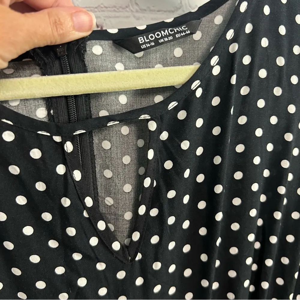 Bloomchic wide leg retro chic polka dot pantsuit belted size 14 - Image 5