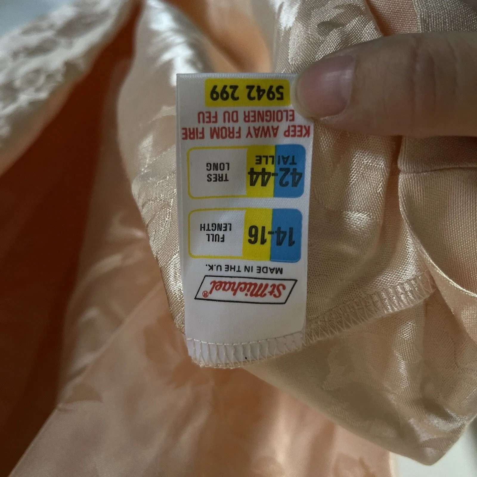 VINTAGE ST.MICHAEL ROBE Sz 42 44 L DRESSING GOWN SMOKING Foral Embossed Pink Size L - Image 6