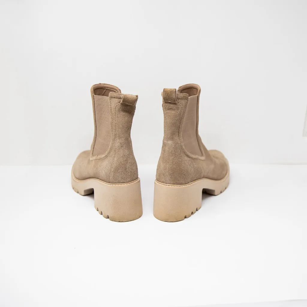 Dolce Vita Hawk H2O Pull On Ankle Lug Sole Booties Shoes Mushroom Suede 11 - Image 3