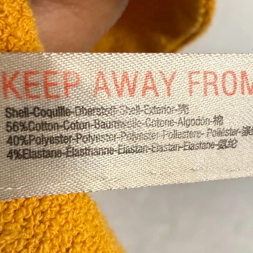 Free People Beach L Fresno Terry Buttoned Golden Pollen Yellow TOP Summer Resort - Image 9