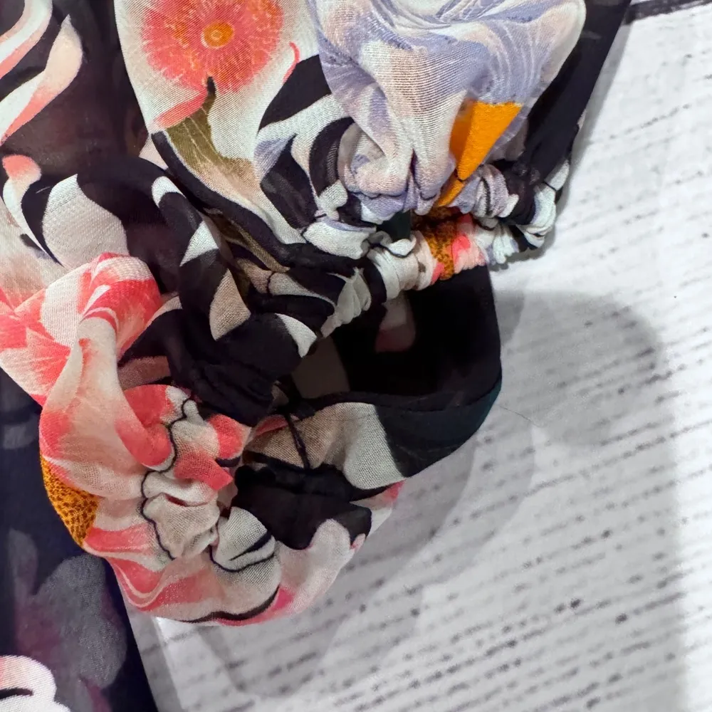 Eliza J Floral Print 3/4 Balloon Sleeve Faux Wrap Hi-Low Maxi Dress - Image 7